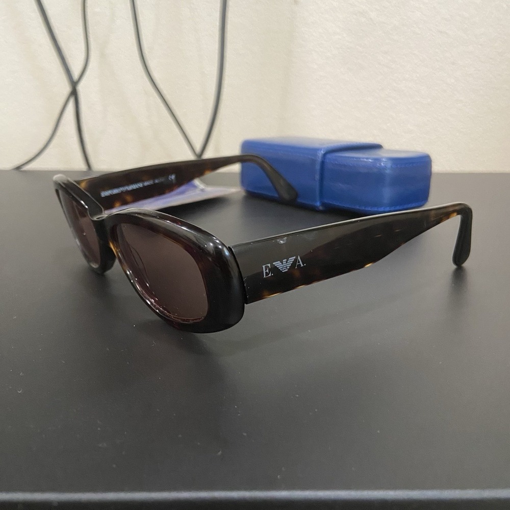 Emporio Armani Tortoiseshell Brown Rectangular Sunglasses